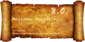 Melicher Oszlár névjegykártya